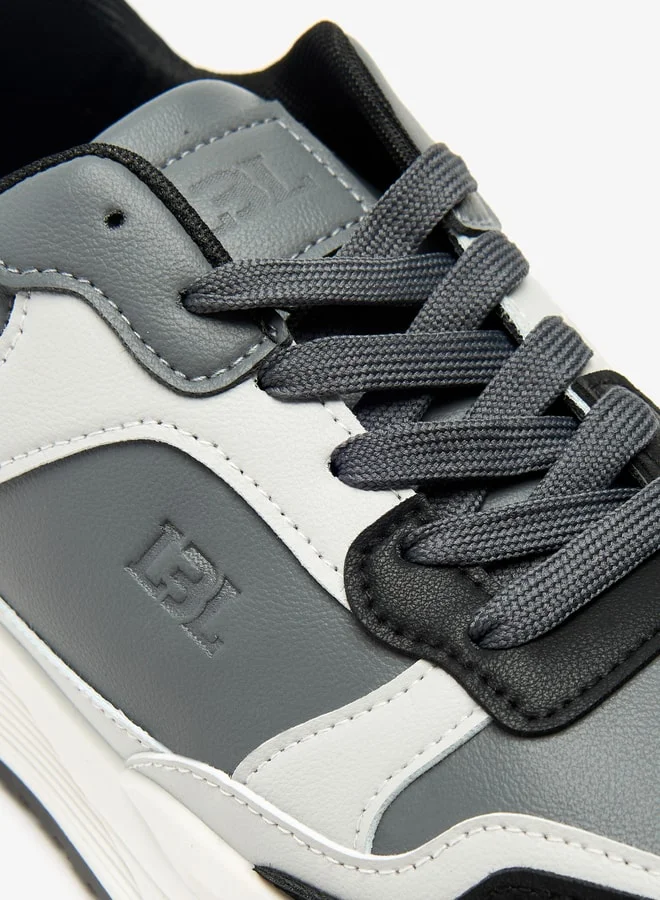 LBL by Shoexpress Men's Panelled Low Ankle Sneakers with Lace-Up Closure
