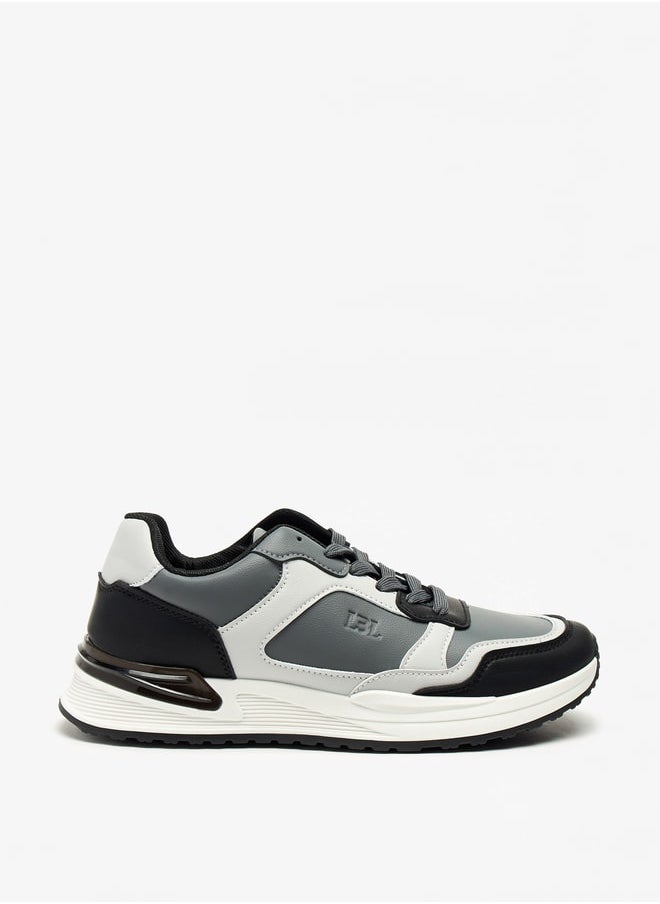 LBL by Shoexpress Men's Panelled Low Ankle Sneakers with Lace-Up Closure  - Image 3