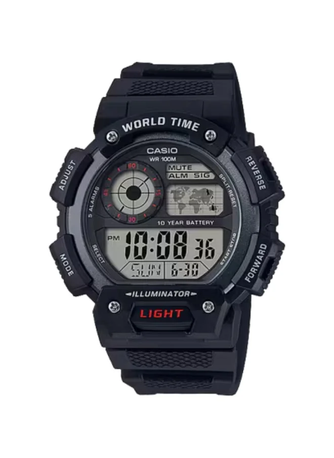 CASIO Men's Resin Digital Watch AE-1400WH-1A - 51.4 mm