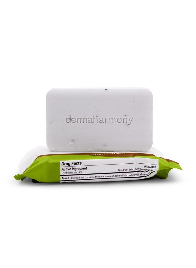 Dermaharmony - صابون زبدة الشيا والزنك والبيريثيون 2% من إرماهارموني، 4 أونصة لعلاج التهاب الجلد الدهني وقشرة الرأس (4 أونصة) - Image 1