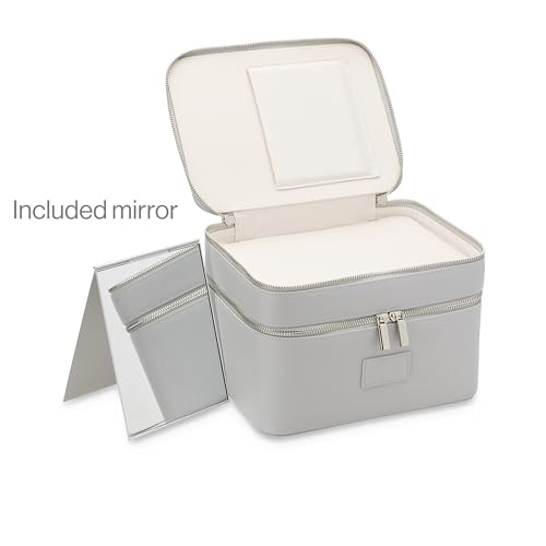 ETOILE - Duo Vanity Case Grey - Large Functional Travel Makeup Bag Organizer with Removable Divider & Mirror - Image 5