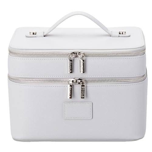 ETOILE - Duo Vanity Case Grey - Large Functional Travel Makeup Bag Organizer with Removable Divider & Mirror - Image 1