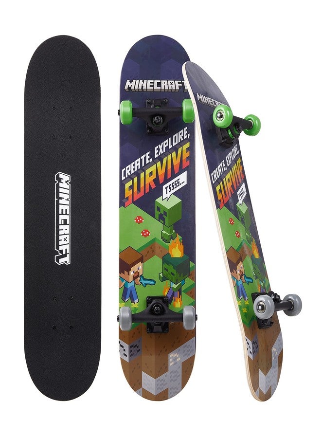 VOYAGER Minecraft - Complete Cruiser Skateboard with Maple Deck and Smooth Bearings - Image 1