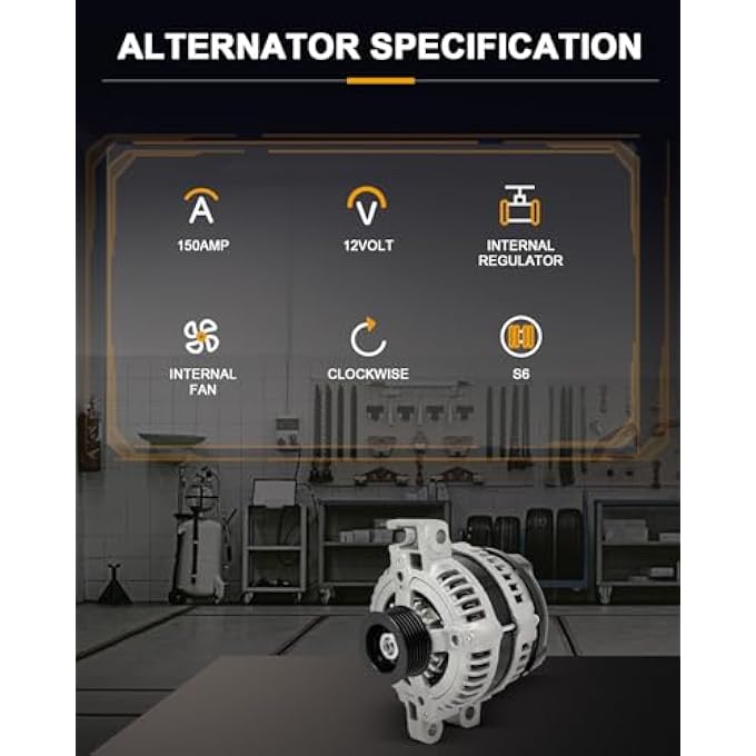ROADFAR New Alternator Compatible for Cadillac SRX Base 3.6L 2004-2009,2004-2006 for Cadillac SRX Confort/Elegance 3.6L,2005-2011 for Cadillac STS Base 3.6L, Replace 11046 - Image 2