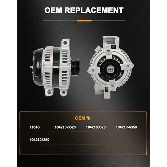 ROADFAR New Alternator Compatible for Cadillac SRX Base 3.6L 2004-2009,2004-2006 for Cadillac SRX Confort/Elegance 3.6L,2005-2011 for Cadillac STS Base 3.6L, Replace 11046 - Image 3