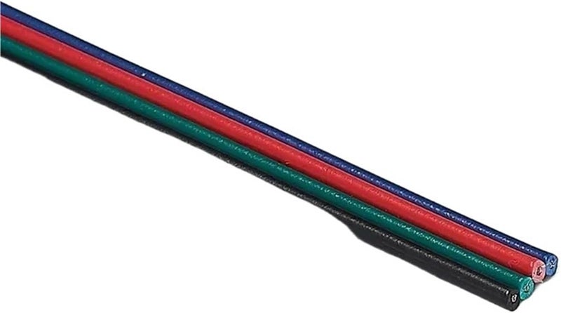 سلك تمديد كهربائي لشريط LED مقاس AWG 2/3/4/5/6 دبوس 5V 12V (4 دبابيس، 30 متر_20 AWG)