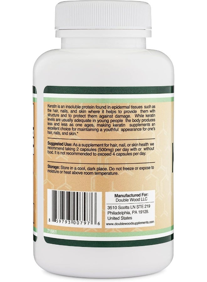 Double Wood Supplements Keratin Hair Growth Vitamin (500mg per Serving, 120 Pills) Keratin Hair Treatment for Men and Women (Vital Protein for Hair, Skin, and Nails) by Double Wood Supplements - Image 4