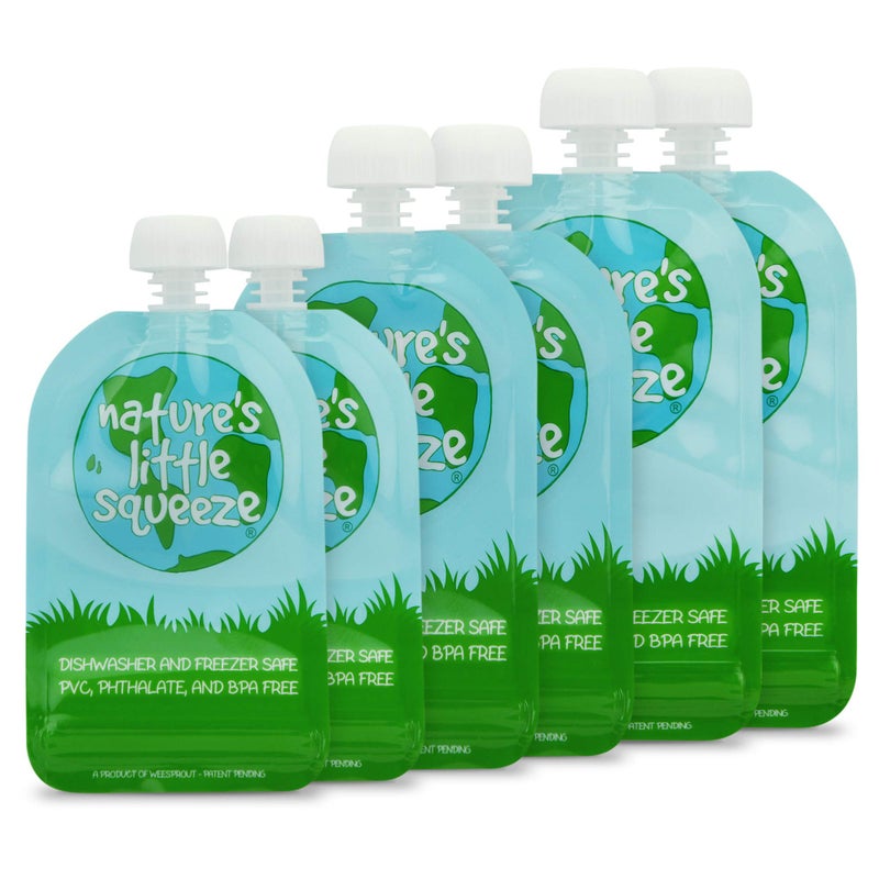 WeeSprout Double Zipper Reusable Food Pouches Original Variety