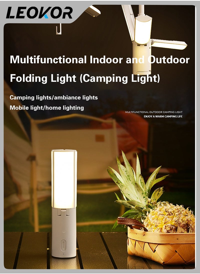 LEOKOR LED Camping Lantern,Rechargeable Camping Lamp,with 3 Light Modes,Freefolding Outdoor Camping Lights,Dustproof 4000mAh Large Capacity For Outdoor,Hiking,Fishing  - Image 3