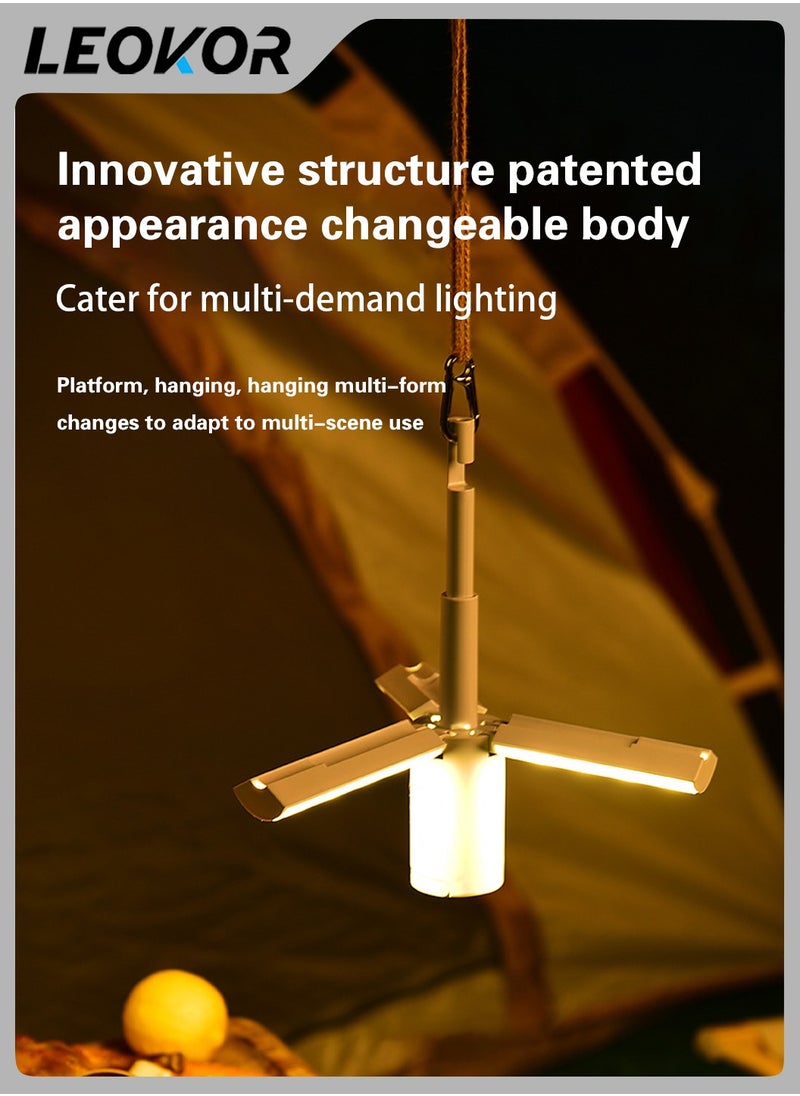 LEOKOR LED Camping Lantern,Rechargeable Camping Lamp,with 3 Light Modes,Freefolding Outdoor Camping Lights,Dustproof 4000mAh Large Capacity For Outdoor,Hiking,Fishing  - Image 5