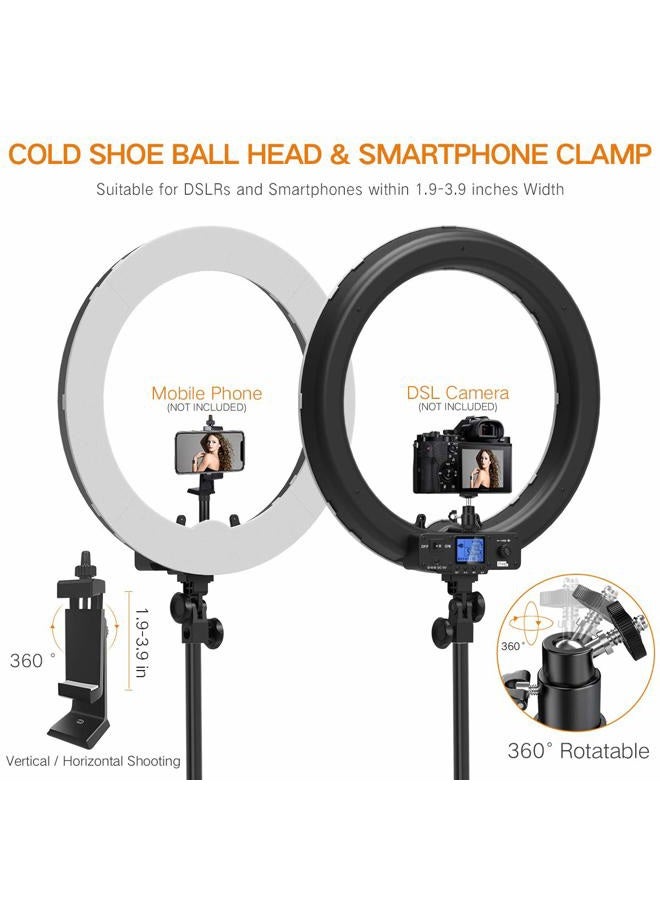 Pixel Ring Light, 19" Bi-Color LCD Display Ring Light with Stand, 55W 3000-5800K CRI≥97 Light Ring for Vlogging Selfie-Portrait Live Stream Video Photography Shooting - Image 5