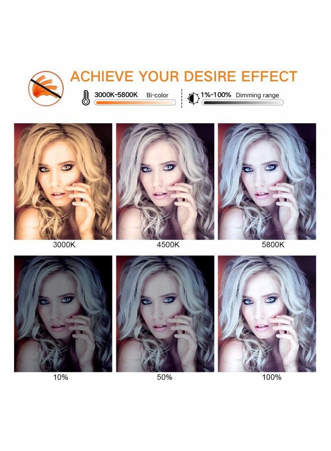 Pixel Ring Light, 19" Bi-Color LCD Display Ring Light with Stand, 55W 3000-5800K CRI≥97 Light Ring for Vlogging Selfie-Portrait Live Stream Video Photography Shooting - Image 2