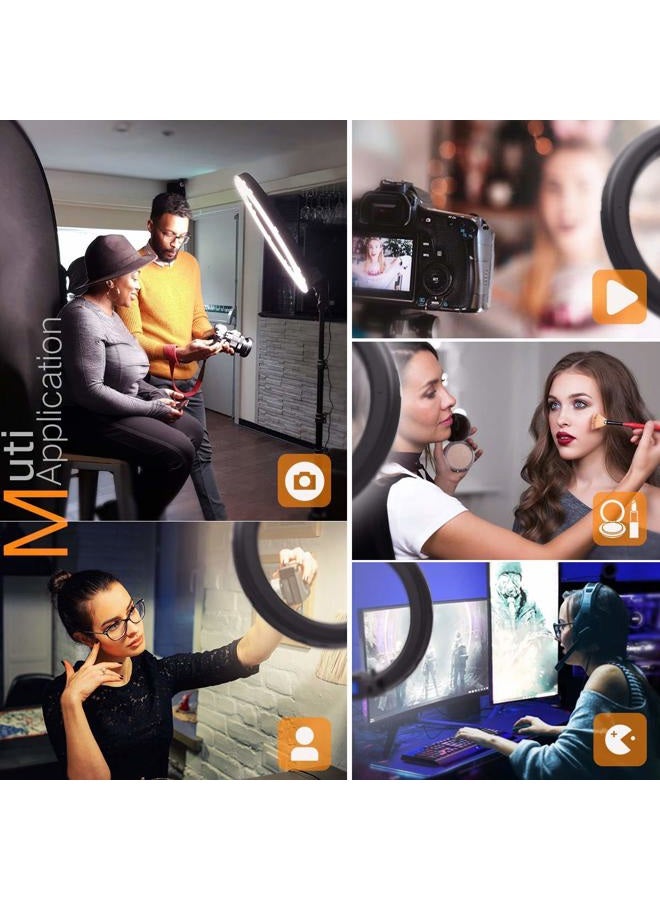 Pixel Ring Light, 19" Bi-Color LCD Display Ring Light with Stand, 55W 3000-5800K CRI≥97 Light Ring for Vlogging Selfie-Portrait Live Stream Video Photography Shooting - Image 4