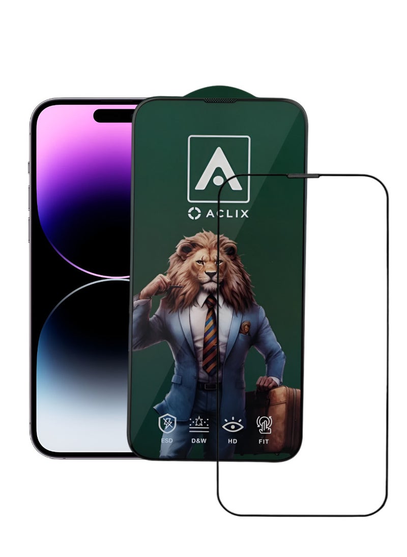 ACLIX Antistatic ESD Dustproof Premium Quality High Definition Tempered Glass Screen Protector Designed For  iPhone 14 Pro - Image 1