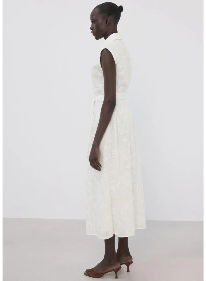 MANGO Embroidered belt dress