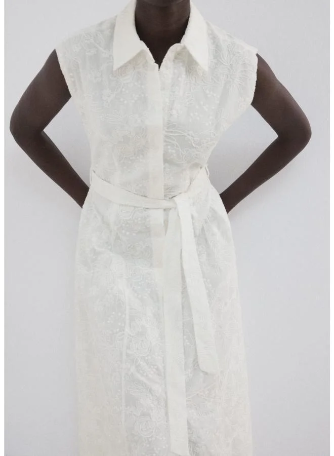 MANGO  Embroidered belt dress for Women | Best Price UAE