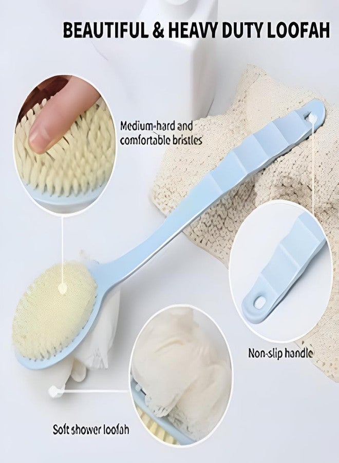 Lebami 2-in-1 Back Body Brush with Long Handle - Dual-Sided Loofah & Bristle Bath Scrubber for Shower, Dry Brushing, Skin Exfoliation, Cellulite Massage | Wet & Dry Use | Multi-Color - Image 5