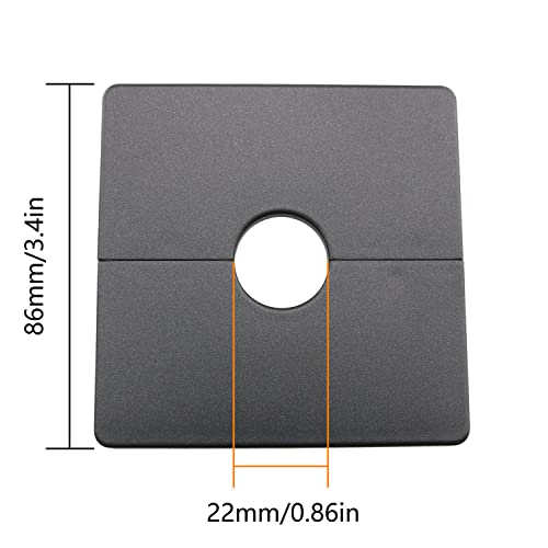 JianLing Wall Split Flange JianLing 2pcs Black Plastic Square Escutcheon Plates with 0.86" Diameter Hole Wall-mounted Water Pipe Cover Silver Tone Shower Faucet Decorative Cover - Image 2