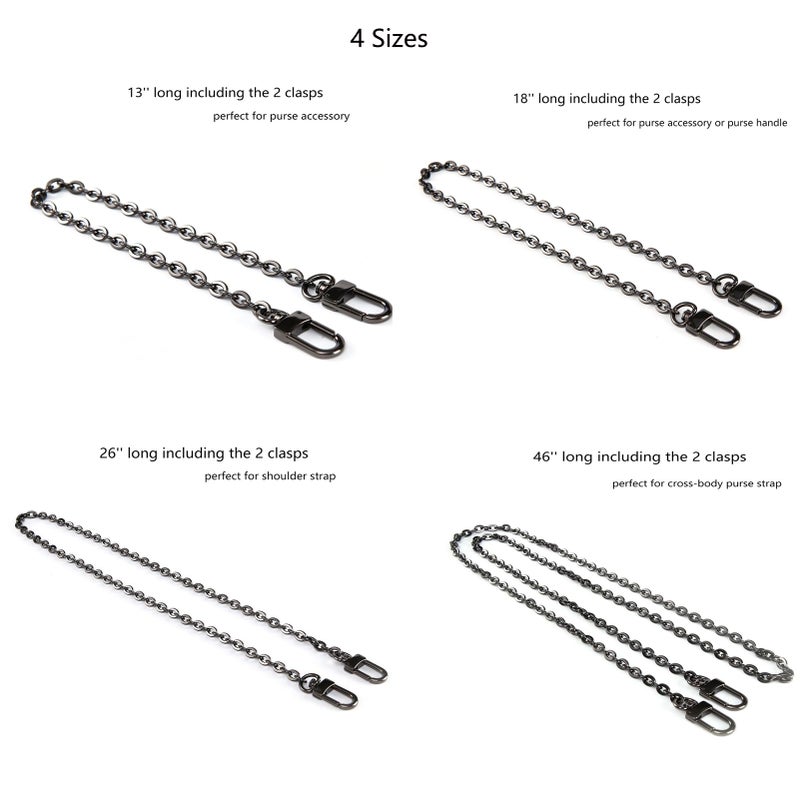 Xiazw Mini Copper Purse Chain Shoulder Crossbody Strap Bag Accessories Charm Decoration (Black  13'') - Image 2