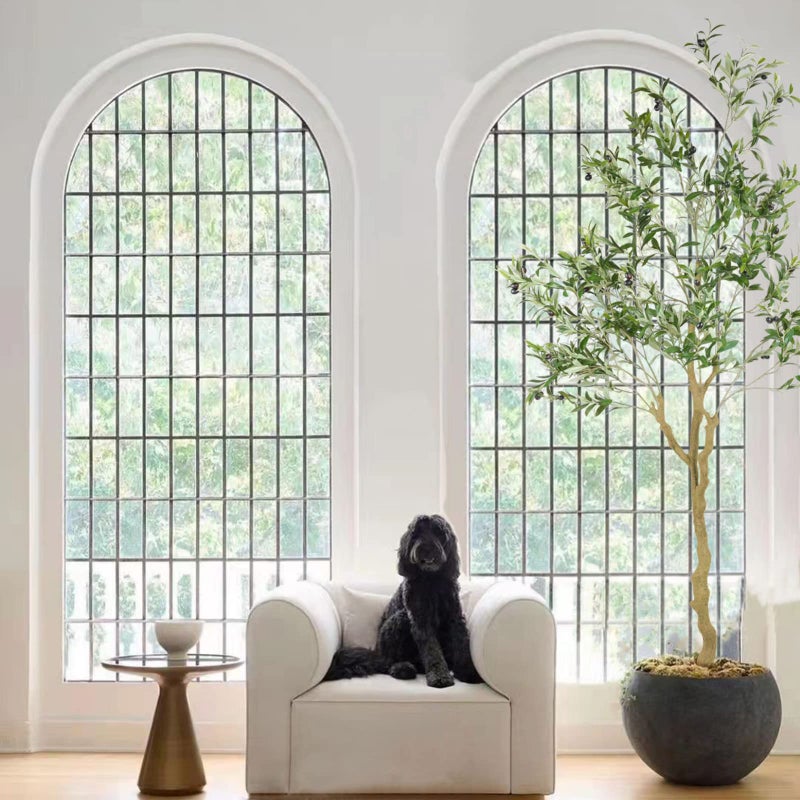 Nafresh Tall Faux Olive Treeï¼Œ7ftï¼ˆ84inï¼‰ Realistic Potted Silk Artificial Indoor with Green Leaves and Big Fruits for Home Office Living Room Bedroom Stairs Foyer Decor. - Image 5