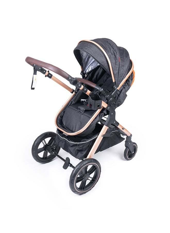 One Fold-To-Half Luxury Pram 3 In 1 With Car Seat - Black - pzsku/ZE28B1C722B3B731AAB20Z/45/_/1694762845/2dc8d623-feea-42c7-bff3-fee1fed6ffee