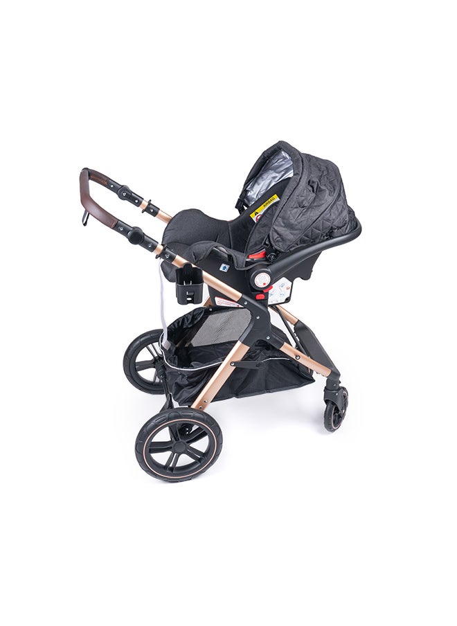 One Fold-To-Half Luxury Pram 3 In 1 With Car Seat - Black - pzsku/ZE28B1C722B3B731AAB20Z/45/_/1694762846/15d0d950-ae9e-4efb-9a8c-59766ed82470