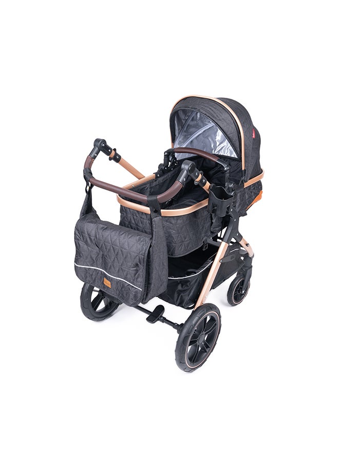 One Fold-To-Half Luxury Pram 3 In 1 With Car Seat - Black - pzsku/ZE28B1C722B3B731AAB20Z/45/_/1694762846/2c2e5947-9605-4af4-8f4a-0df101266fb4