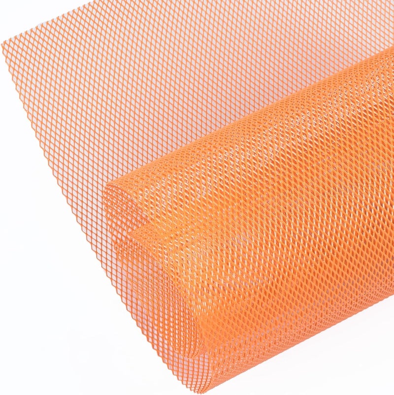 AggAuto Universal 40"x13" Car Grill Mesh - Aluminum Alloy Automotive Grille Insert Bumper Rhombic Hole 4x8mm, One of the Most Multifunctional Shape Grids Orange - Image 1