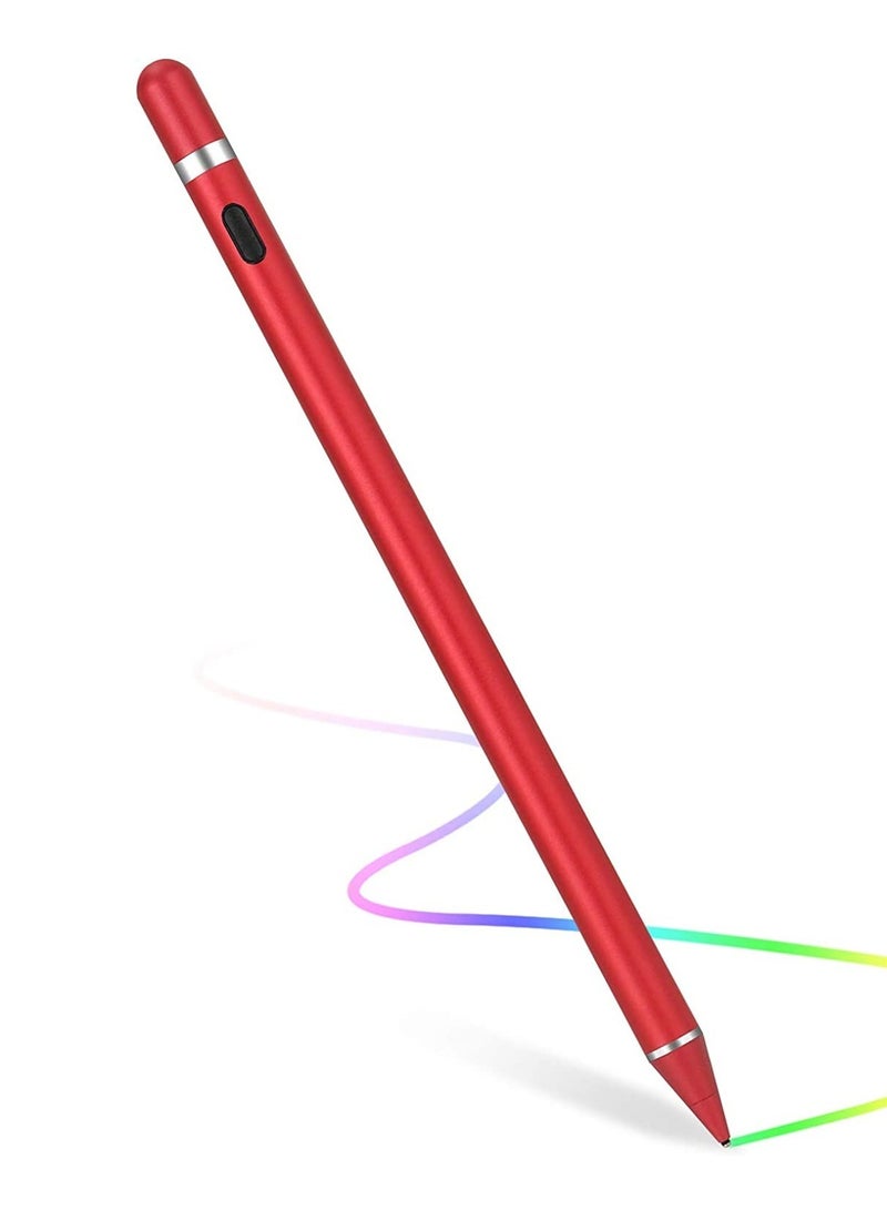ELTRAZONE Active Stylus Compatible with Apple iPad,Stylus Pens for Touch Screens,Rechargeable Capacitive 1.5mm Fine Point with iPhone iPad and Other Tablets (Red) - Image 1