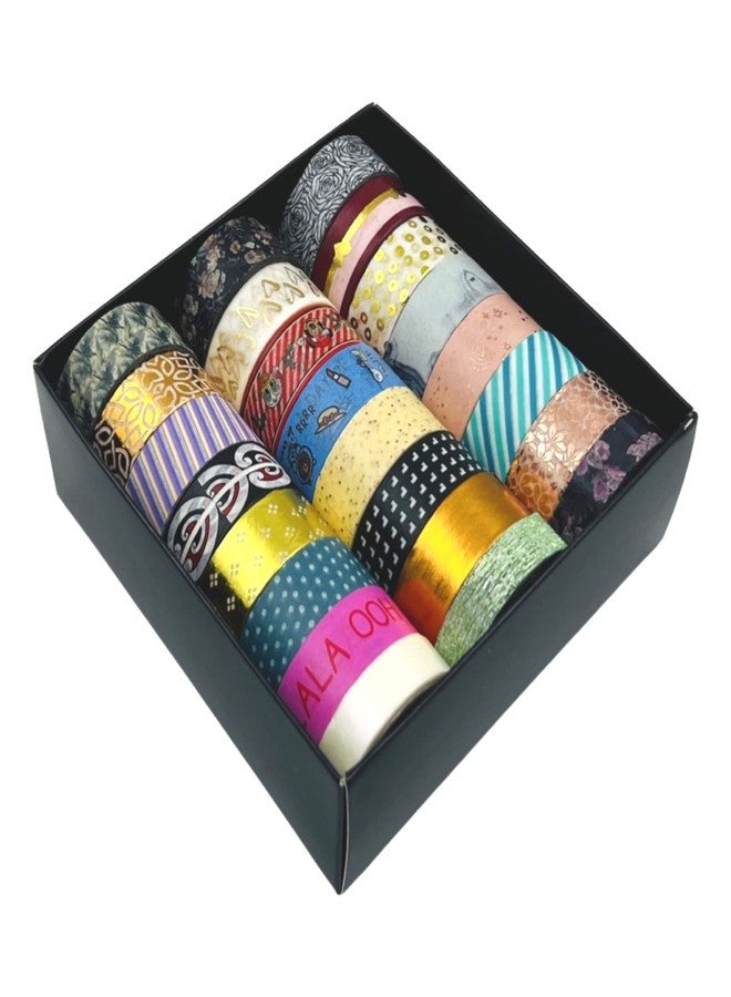 samvardhan 24 Rolls Decorative Floral Japanese Pastel Seasonal Art Holiday Craft Wide Skinny and Thin Scrapbook Washi Tape Set (21 Rolls- 15mm, 3 Rolls-10mm , Version 1) - Image 2