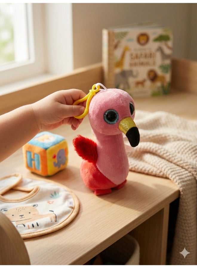 Fluffmals لعبة حيوانات محشوة ناعمة فلافمالز – فلامينغو رئيسي 15 سم 15 سم | لعبة محشوة صغيرة لطيفة للأطفال | ناعمة للغاية وقابلة للعناق صغيرة محشوة | لعبة ناعمة صديقة للسفر للأطفال والرضع - Image 3