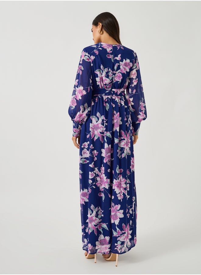 Styli Floral Print V-Neck Wide Leg Jumpsuit  - Image 4