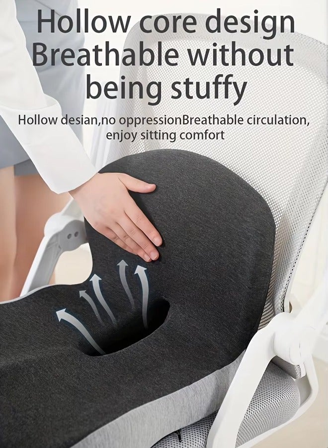 Seat Cushion and Lumbar Support Pillow, Memory Foam Office Chair Cushions for Back, One-Piece L-Shaped Design Car Seat Cushions Back Support Pillows with Washable Cover, Reduce Pressure On Tailbone, Relieve Pain for Long Sitting
