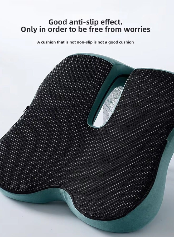 Seat Cushion and Lumbar Support Pillow, Memory Foam Office Chair Cushions for Back, One-Piece L-Shaped Design Car Seat Cushions Back Support Pillows with Washable Cover, Reduce Pressure On Tailbone, Relieve Pain for Long Sitting