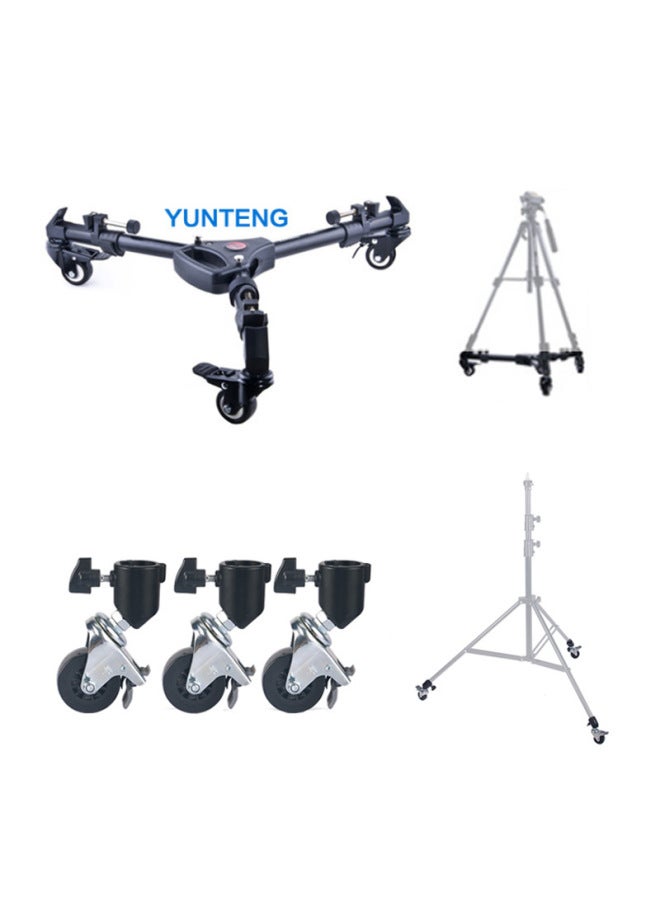 Generic Tripod Wheel Accessories Photography Lamp Frame Wheel Yunteng 900 Yunteng 901 Wheel Universal Wheel With Brake Pulley-Body Color:Light Gray  - Image 2