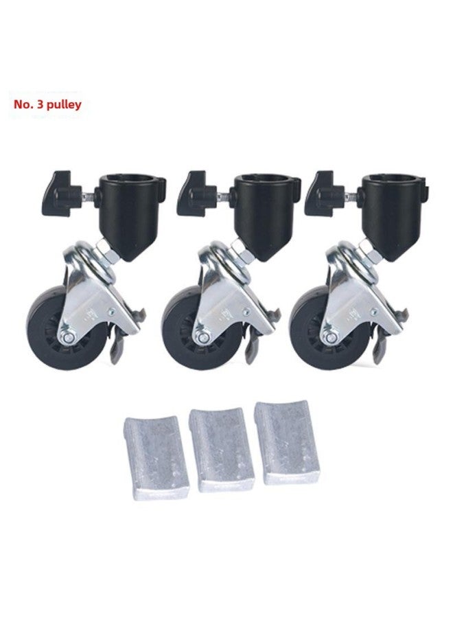 Generic Tripod Wheel Accessories Photography Lamp Frame Wheel Yunteng 900 Yunteng 901 Wheel Universal Wheel With Brake Pulley-Body Color:Light Gray  - Image 3