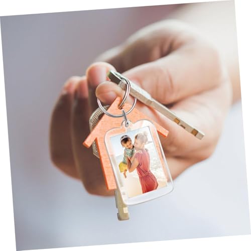 SQUISHCO 10Pcs Photo Keychain, 25x37mm Acrylic Photo Keychain with Rectangle Frames, Clear Photocard Holder Keychain for DIY Souvenirs and Gifts, Multipurpose Keychain for Women and Men - Image 3