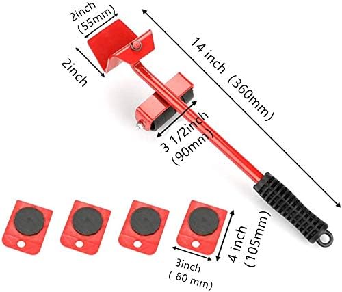 XIAOHONG Cumulus Mr Hercules Sherum Mr Hercules Dotmalls Mr Hercules Heavy Duty Furniture Lifter Furniture Lift Mover Tool Set Roller Steel Furniture Mover for Easy Safe Moving Sofas Couch Washer - Image 2