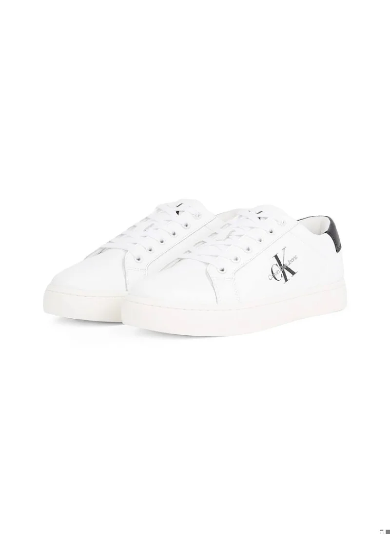 Calvin Klein Jeans Men's Leather Trainers -  recycled and bio-based blend leather upper , White