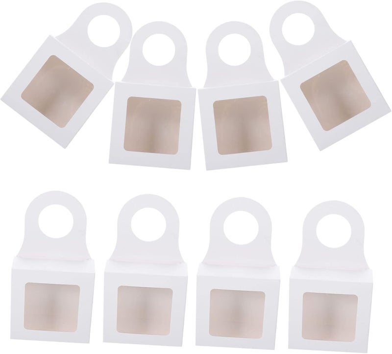 ELAYARD 25Pcs Wine Bottle Box with Clear Window Hanging Paper Box Foldable Kraft Holder for Wine Chocolates and Snacks for Celebrations and Gifting - Image 1