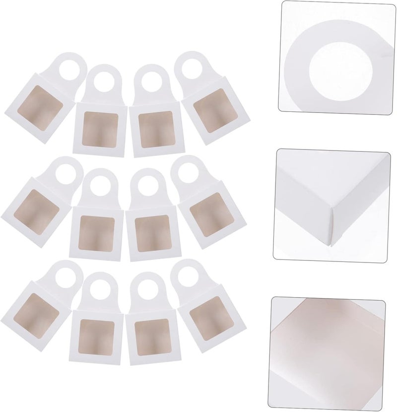 ELAYARD 25Pcs Wine Bottle Box with Clear Window Hanging Paper Box Foldable Kraft Holder for Wine Chocolates and Snacks for Celebrations and Gifting - Image 2