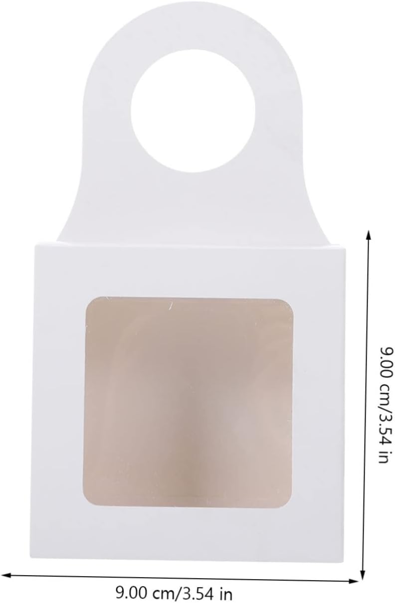 ELAYARD 25Pcs Wine Bottle Box with Clear Window Hanging Paper Box Foldable Kraft Holder for Wine Chocolates and Snacks for Celebrations and Gifting - Image 3