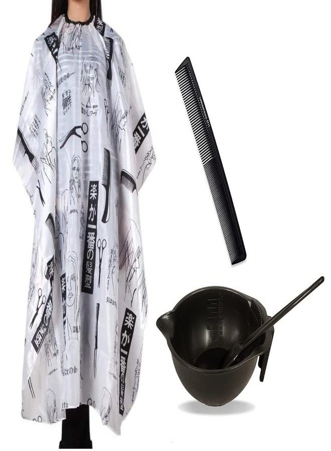 Bigwheels Combo Of Hair Dye Bowl Brush,Plastic 0711 Comb And White Hair Cutting Sheet - Image 2