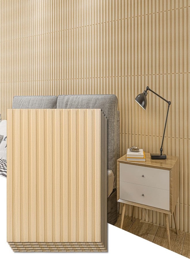 Art3d Slat Wall Panel, 3D Fluted Textured Panel 12-Tile 19.7 x 19.7in. - Oak - Image 1