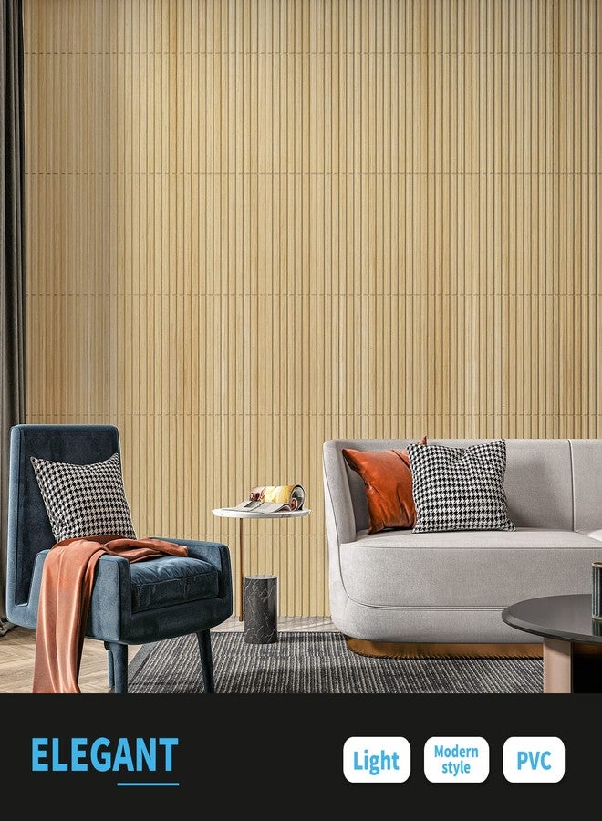 Art3d Slat Wall Panel, 3D Fluted Textured Panel 12-Tile 19.7 x 19.7in. - Oak - Image 3