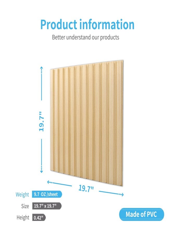 Art3d Slat Wall Panel, 3D Fluted Textured Panel 12-Tile 19.7 x 19.7in. - Oak - Image 4