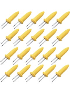 Daytoyz Cob Holders, Stainless Steel Corn Holders Corn on The Grill, Double Fork Sweet Corn Seat, Home Cooking Fork (20Pcs)  - Image 1