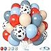 Sowide Red Blue Cow Balloons 50Pcs 12 Inch Red Dusty Blue Sand White Farm Balloons for Kids Girl Boy Farm Theme Birthday Western Cowboy Party Baby Shower Decorations - Image 3
