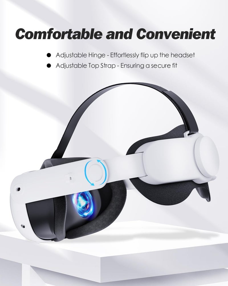 حزام رأس وأغطية مقابض التحكم المتوافقة مع إكسسوارات Meta/Oculus Quest 3، تعزيز راحة الرأس وتوفير الحماية للمقابض - Image 2