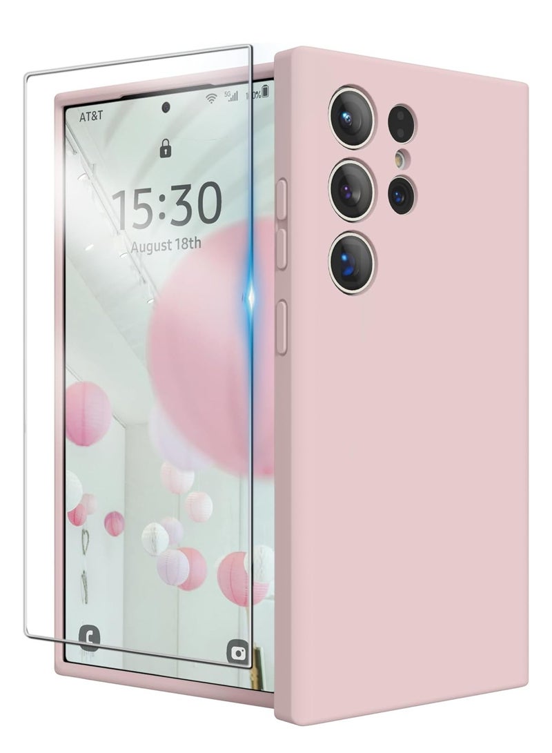 BORTONY Samsung S24 Ultra Case Silicone Case with Galaxy S24 Ultra Screen Protector Slim Fit Camera Protection Shockproof Phone Case Cover for Galaxy S24 Ultra 6.8 inch - Image 1